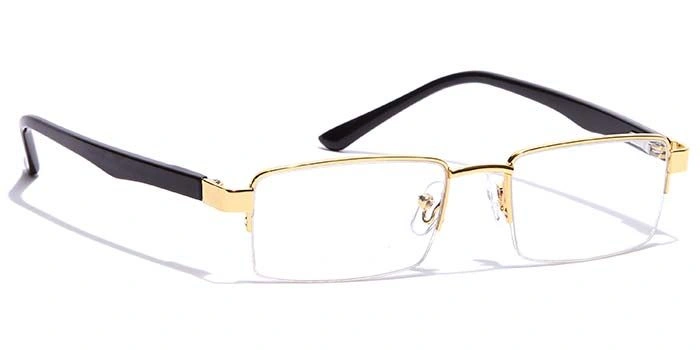 GRAVIATE by Coolwinks E25C7173 Glossy Gold Half Frame Rectangle Eyeglasses for Men and Women-GOLD-2