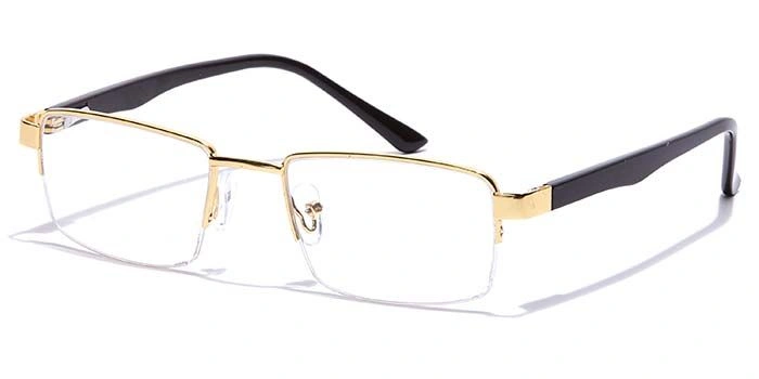 GRAVIATE by Coolwinks E25C7175 Glossy Gold Half Frame Rectangle Eyeglasses for Men and Women-GOLD-1