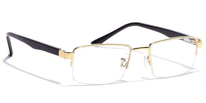 GRAVIATE by Coolwinks E25C7175 Glossy Gold Half Frame Rectangle Eyeglasses for Men and Women-GOLD-2