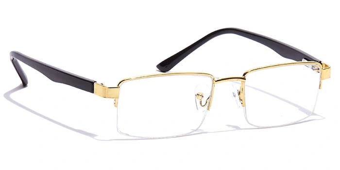 GRAVIATE by Coolwinks E25C7177 Glossy Gold Half Frame Rectangle Eyeglasses for Men and Women-GOLD-2