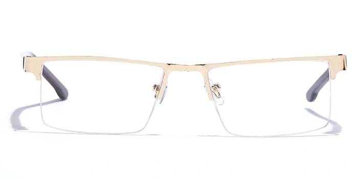 GRAVIATE by Coolwinks E25C7179 Glossy Gold Half Frame Rectangle Eyeglasses for Men and Women-