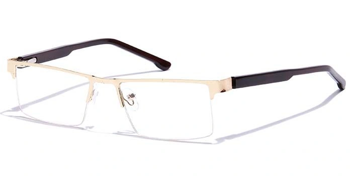 GRAVIATE by Coolwinks E25C7179 Glossy Gold Half Frame Rectangle Eyeglasses for Men and Women-GOLD-1