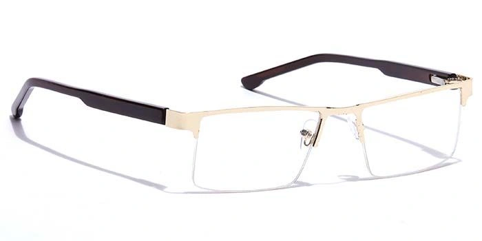 GRAVIATE by Coolwinks E25C7179 Glossy Gold Half Frame Rectangle Eyeglasses for Men and Women-GOLD-2