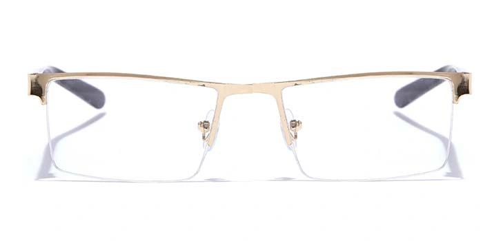 GRAVIATE by Coolwinks E25C7181 Glossy Gold Half Frame Rectangle Eyeglasses for Men and Women-