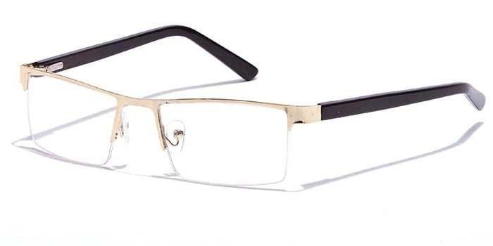 GRAVIATE by Coolwinks E25C7181 Glossy Gold Half Frame Rectangle Eyeglasses for Men and Women-GOLD-1