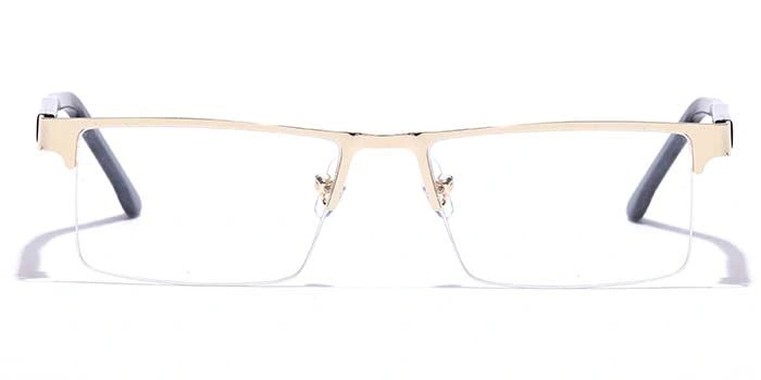 GRAVIATE by Coolwinks E25C7183 Glossy Gold Half Frame Rectangle Eyeglasses for Men and Women-