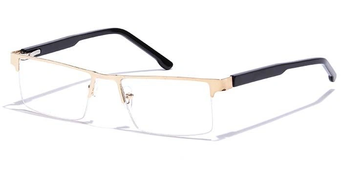 GRAVIATE by Coolwinks E25C7183 Glossy Gold Half Frame Rectangle Eyeglasses for Men and Women-GOLD-1