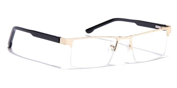 GRAVIATE by Coolwinks E25C7183 Glossy Gold Half Frame Rectangle Eyeglasses for Men and Women-GOLD-2