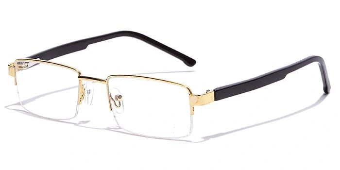 GRAVIATE by Coolwinks E25C7187 Glossy Gold Half Frame Rectangle Eyeglasses for Men and Women-GOLD-1