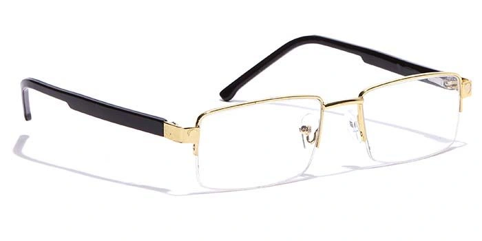 GRAVIATE by Coolwinks E25C7187 Glossy Gold Half Frame Rectangle Eyeglasses for Men and Women-GOLD-2