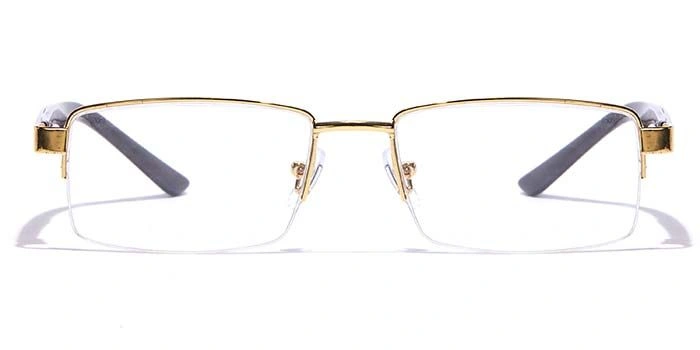 GRAVIATE by Coolwinks E25C7191 Glossy Gold Half Frame Rectangle Eyeglasses for Men and Women-