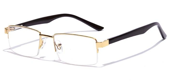 GRAVIATE by Coolwinks E25C7191 Glossy Gold Half Frame Rectangle Eyeglasses for Men and Women-GOLD-1