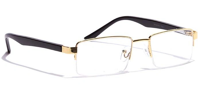 GRAVIATE by Coolwinks E25C7191 Glossy Gold Half Frame Rectangle Eyeglasses for Men and Women-GOLD-2