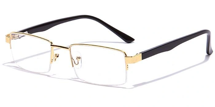 GRAVIATE by Coolwinks E25C7193 Glossy Gold Half Frame Rectangle Eyeglasses for Men and Women-GOLD-1