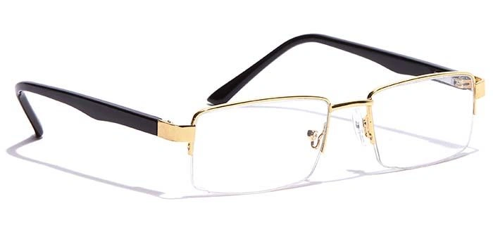 GRAVIATE by Coolwinks E25C7193 Glossy Gold Half Frame Rectangle Eyeglasses for Men and Women-GOLD-2