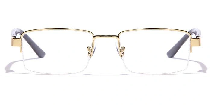 GRAVIATE by Coolwinks E25C7195 Glossy Gold Half Frame Rectangle Eyeglasses for Men and Women-