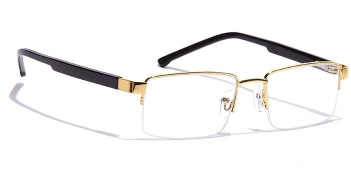 GRAVIATE by Coolwinks E25C7197 Glossy Gold Half Frame Rectangle Eyeglasses for Men and Women-GOLD-2