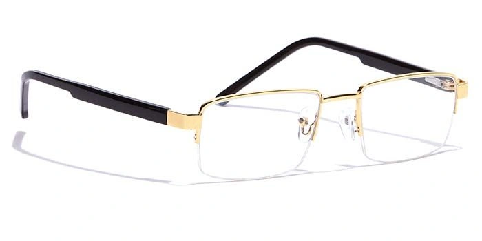 GRAVIATE by Coolwinks E25C7199 Glossy Gold Half Frame Rectangle Eyeglasses for Men and Women-GOLD-2