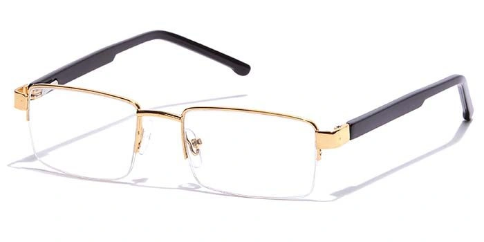 GRAVIATE by Coolwinks E25C7201 Glossy Gold Half Frame Rectangle Eyeglasses for Men and Women-GOLD-1