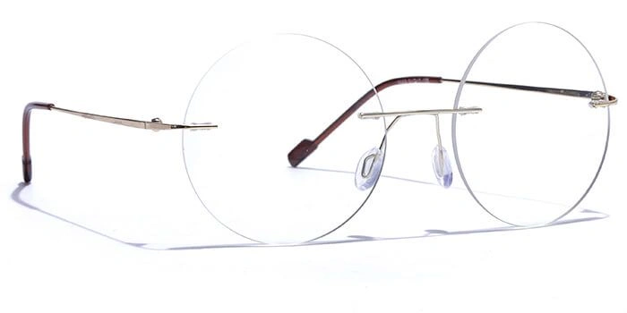 GRAVIATE by Coolwinks E25C6154 Glossy Gold Rimless Round Eyeglasses for Men and Women-GOLD-2