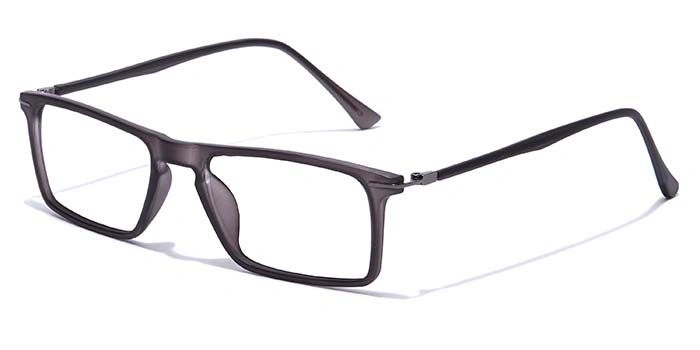 GRAVIATE by Coolwinks E16A7404 Matte Grey Full Frame Rectangle Eyeglasses for Men and Women-GREY-1