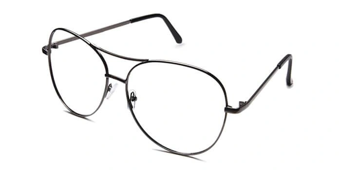 GRAVIATE by Coolwinks E13A6572 Glossy Gunmetal Full Frame Pilot Eyeglasses for Men and Women-GUNMETAL-1