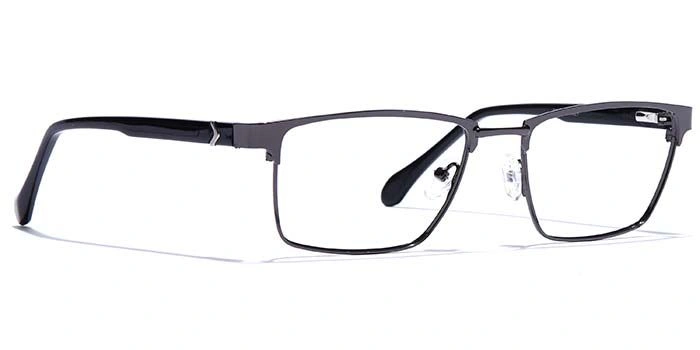 GRAVIATE by Coolwinks E13A6808 Glossy Gunmetal Full Frame Rectangle Eyeglasses for Men and Women-GUNMETAL-2