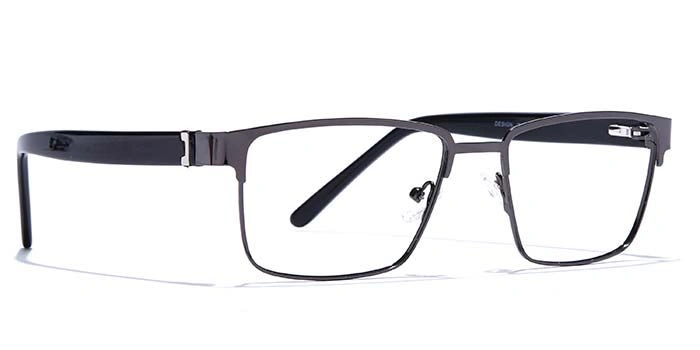 GRAVIATE by Coolwinks E13B6799 Glossy Gunmetal Full Frame Rectangle Eyeglasses for Men and Women-GUNMETAL-2