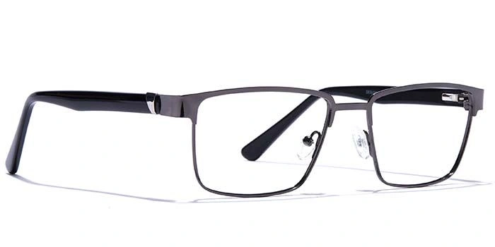 GRAVIATE by Coolwinks E13B6800 Glossy Gunmetal Full Frame Rectangle Eyeglasses for Men and Women-GUNMETAL-2