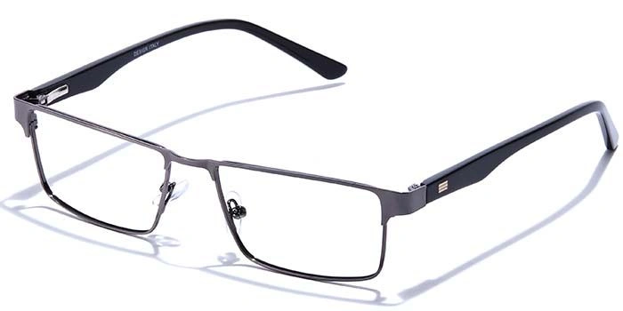 GRAVIATE by Coolwinks E13B6892 Glossy Gunmetal Full Frame Rectangle Eyeglasses for Men and Women-GUNMETAL-1