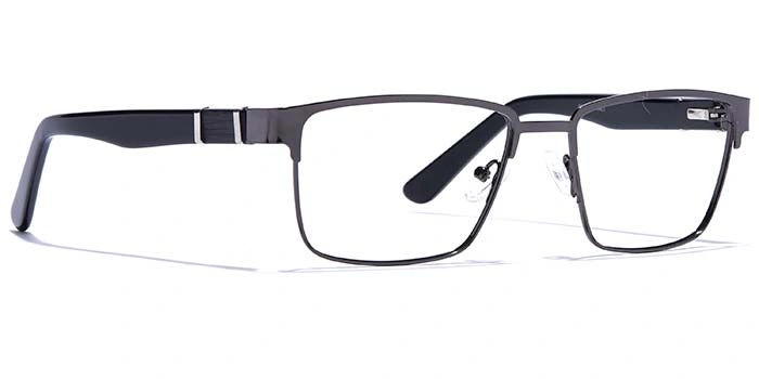 GRAVIATE by Coolwinks E13C6803 Glossy Gunmetal Full Frame Rectangle Eyeglasses for Men and Women-GUNMETAL-2