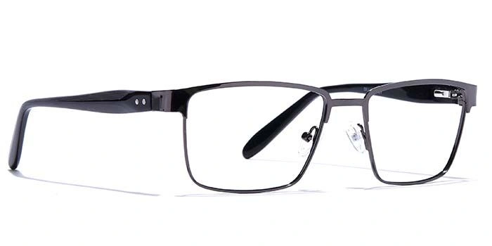 GRAVIATE by Coolwinks E13C6804 Glossy Gunmetal Full Frame Rectangle Eyeglasses for Men and Women-GUNMETAL-2