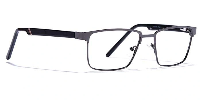 GRAVIATE by Coolwinks E13C6805 Glossy Gunmetal Full Frame Rectangle Eyeglasses for Men and Women-GUNMETAL-2