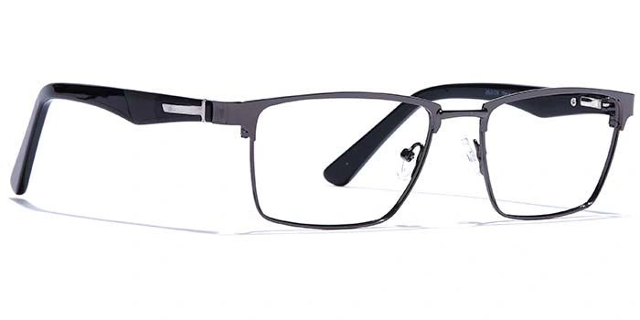 GRAVIATE by Coolwinks E13C6809 Glossy Gunmetal Full Frame Rectangle Eyeglasses for Men and Women-GUNMETAL-2