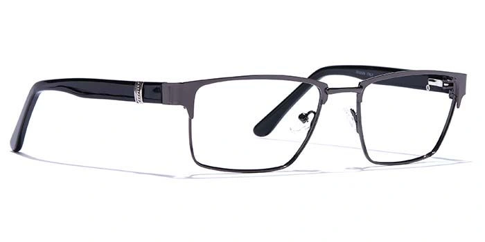 GRAVIATE by Coolwinks E13C6814 Glossy Gunmetal Full Frame Rectangle Eyeglasses for Men and Women-GUNMETAL-2