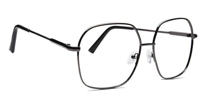 GRAVIATE by Coolwinks E13B6570 Glossy Gunmetal Full Frame Retro Square Eyeglasses for Men and Women-GUNMETAL-2