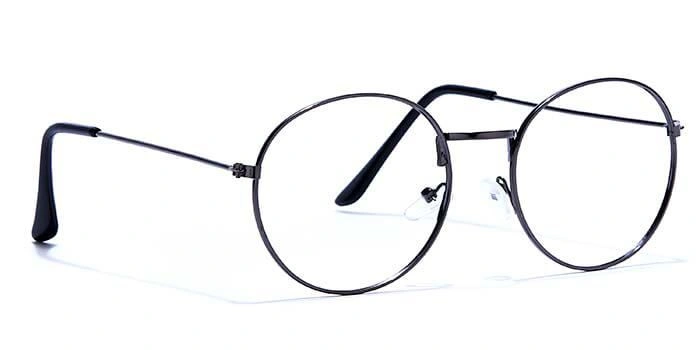 GRAVIATE by Coolwinks E13A6616 Glossy Gunmetal Full Frame Round Eyeglasses for Men and Women-GUNMETAL-2