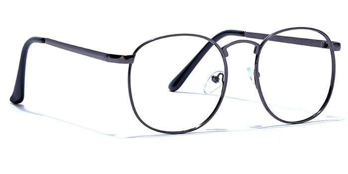 GRAVIATE by Coolwinks E13A6634 Glossy Gunmetal Full Frame Round Eyeglasses for Men and Women-GUNMETAL-2