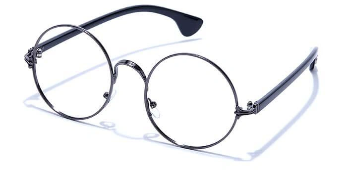 GRAVIATE by Coolwinks E13B6614 Glossy Gunmetal Full Frame Round Eyeglasses for Men and Women-GUNMETAL-1