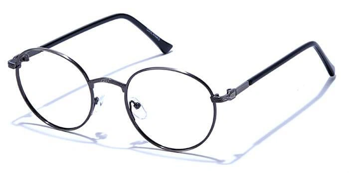 GRAVIATE by Coolwinks E13B6653 Glossy Gunmetal Full Frame Round Eyeglasses for Men and Women-GUNMETAL-1