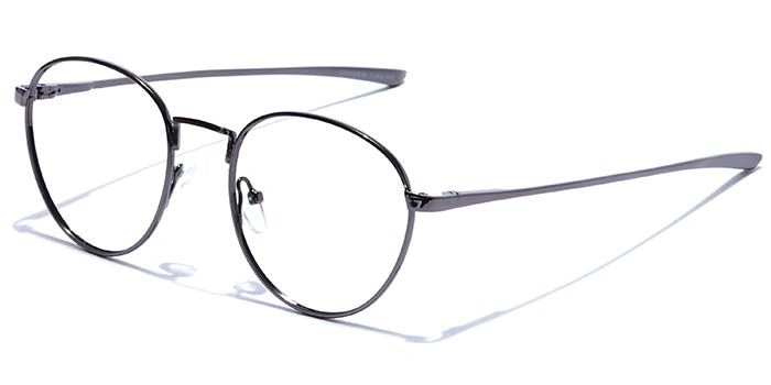 GRAVIATE by Coolwinks E13B7558 Glossy Gunmetal Full Frame Round Eyeglasses for Men and Women-GUNMETAL-1