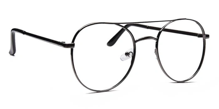 GRAVIATE by Coolwinks E13C6566 Glossy Gunmetal Full Frame Round Eyeglasses for Men and Women-GUNMETAL-2