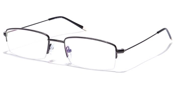 GRAVIATE by Coolwinks E13A7029 Glossy Gunmetal Half Frame Rectangle Eyeglasses for Men and Women-GUNMETAL-1