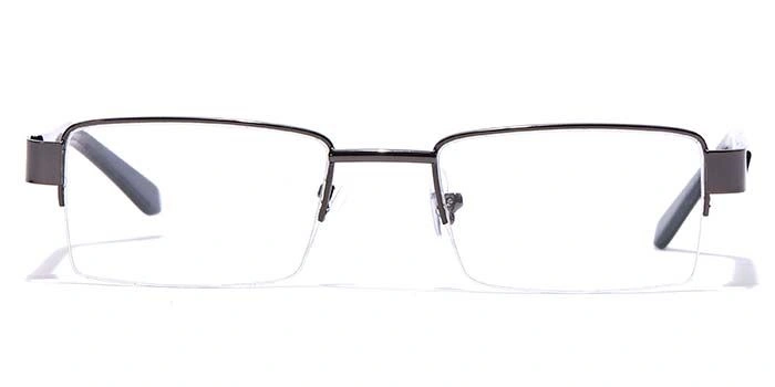 GRAVIATE by Coolwinks E13A7103 Glossy Gunmetal Half Frame Rectangle Eyeglasses for Men and Women-