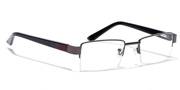 GRAVIATE by Coolwinks E13A7103 Glossy Gunmetal Half Frame Rectangle Eyeglasses for Men and Women-GUNMETAL-2