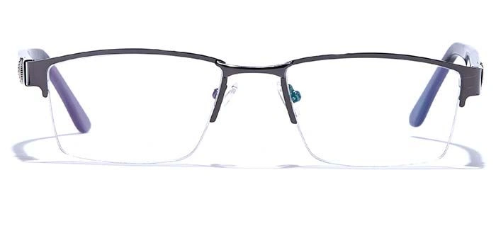 GRAVIATE by Coolwinks E13B6772 Glossy Gunmetal Half Frame Rectangle Eyeglasses for Men and Women-