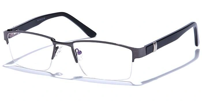 GRAVIATE by Coolwinks E13B6772 Glossy Gunmetal Half Frame Rectangle Eyeglasses for Men and Women-GUNMETAL-1