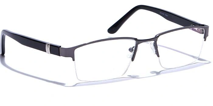 GRAVIATE by Coolwinks E13B6772 Glossy Gunmetal Half Frame Rectangle Eyeglasses for Men and Women-GUNMETAL-2