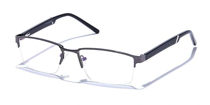 GRAVIATE by Coolwinks E13B6773 Glossy Gunmetal Half Frame Rectangle Eyeglasses for Men and Women-GUNMETAL-1