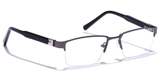 GRAVIATE by Coolwinks E13B6774 Glossy Gunmetal Half Frame Rectangle Eyeglasses for Men and Women-GUNMETAL-2